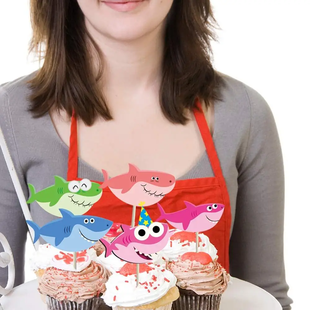Garniture De Cupcake En Forme De Requin 40 Pieces Gateau En Forme De Petit Requin Pour Fete D Anniversaire Fete Prenatale Theme Sous Le Requin De La Mer Aliexpress