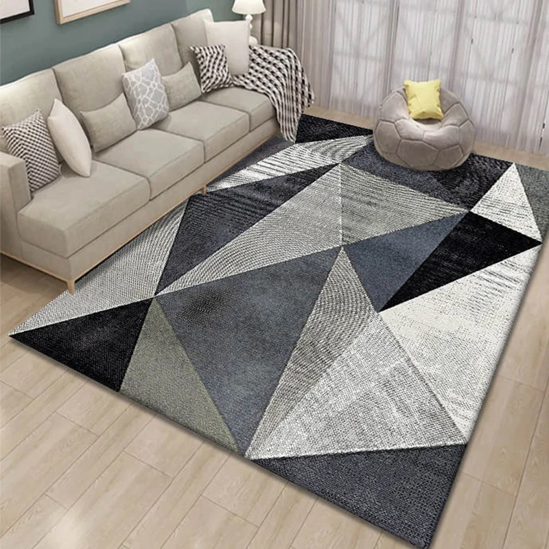 Коврик в скандинавском минималистическом стиле для гостиной, геометрические коврики с принтом для спальни, большие прикроватные коврики, современный домашний чайный столик