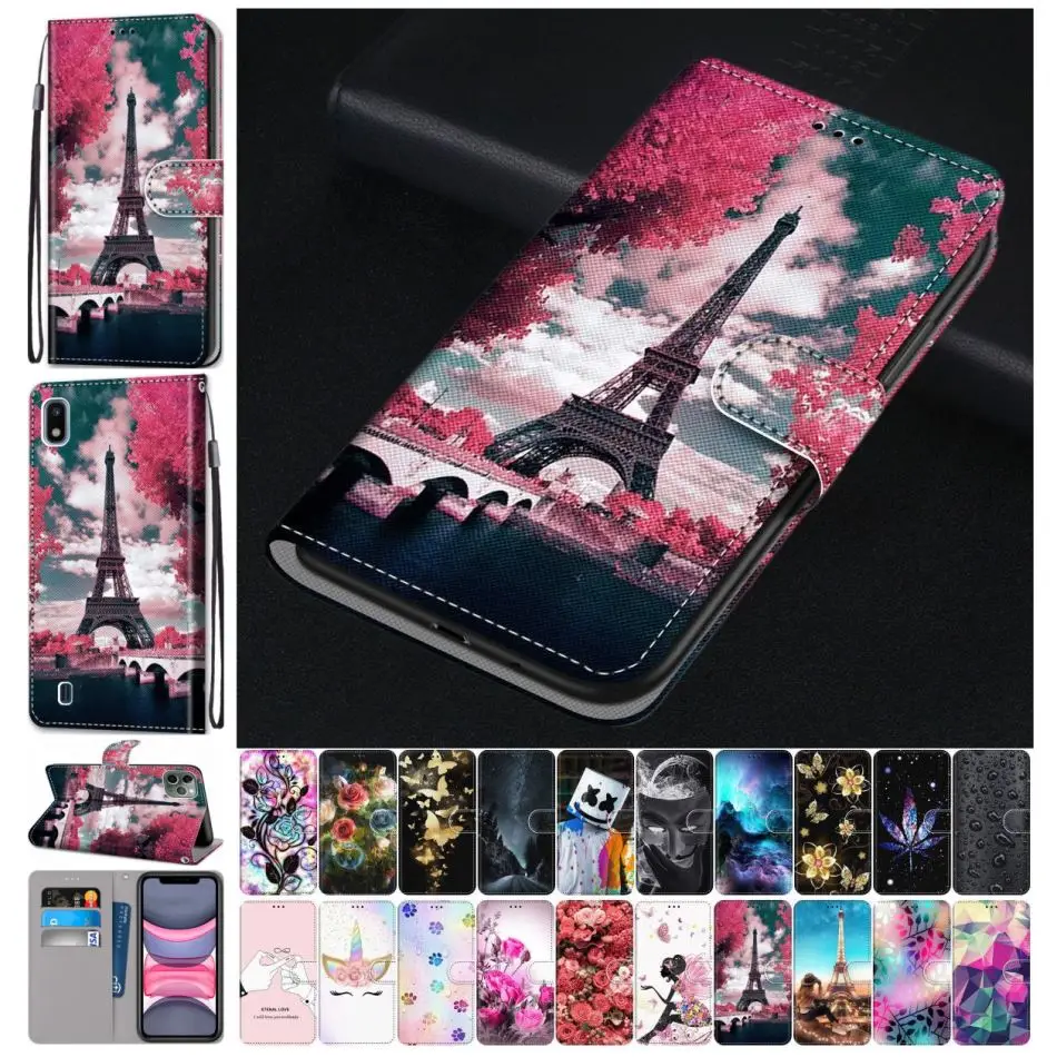 Cute Leather Phone Bags For Cover Sony Xperia 10 L2 L3 X XA XA1 XA2 Plus Rose Wallet Case Box Tower Mountain Sky Flip Funda D08F