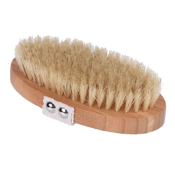 

Eco Friendly Body Massage Oval Household Spa Bamboo Handle Scrubber Shower Brush Bathroom Accessories Multifunction Practical