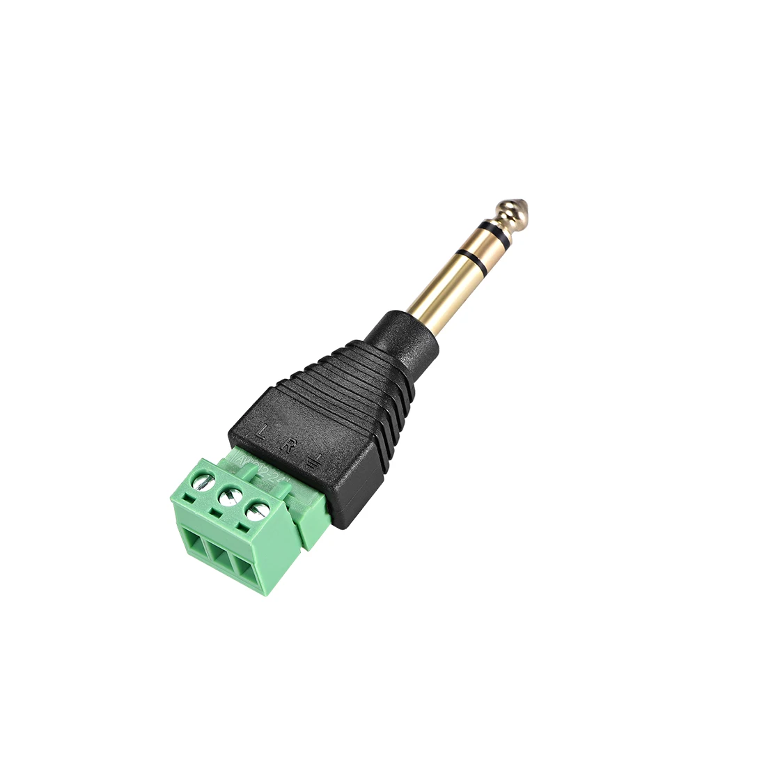 

uxcell 6.35mm Male to Removable AV Screw Terminal Block Stereo Connector Adapter Green for CCTV Security Camera System