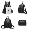 Women Leather Backpack 2022 Black Travel Shoulder Bag Soft School Bag For Teenage Girls Solid Color Rucksack Purse 2