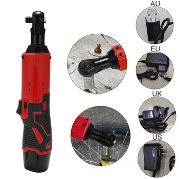 

Set 12V Cordless Electronic Ratchet Wrench 90 Degree Power Tool W/ 3900mAh Battery&Charger Clockwise Counterclockwise Rotation