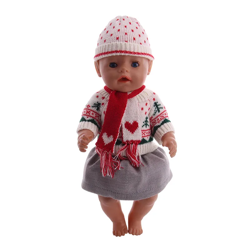 Кукла вязаный свитер набор/сапоги обувь подходит 18 дюймов американский и 43 см Born Baby Doll Одежда, наше поколение, день рождения девушка игрушка подарок - Цвет: n158