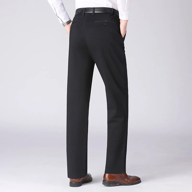 Зимние мужские деловые брюки, облегающие офисные брюки для мужчин на молнии, строгие мужские классические брюки, Pantaloni Uomo tuta - Цвет: B1