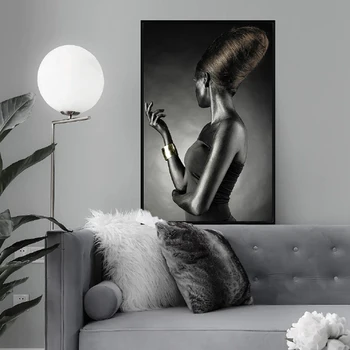 

MUTU Afro Woman Portrait Wall Art Canvas Print Multi African Girl Canvas Paintings for Office Room Home Wall Decor Drop Ship