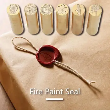 

1Pcs Delicate Sealing Wax Stamp Retro Cylindrical Sealing Wax Brass Envelope Seal Stamp Customs Accessories Stamp Gifts