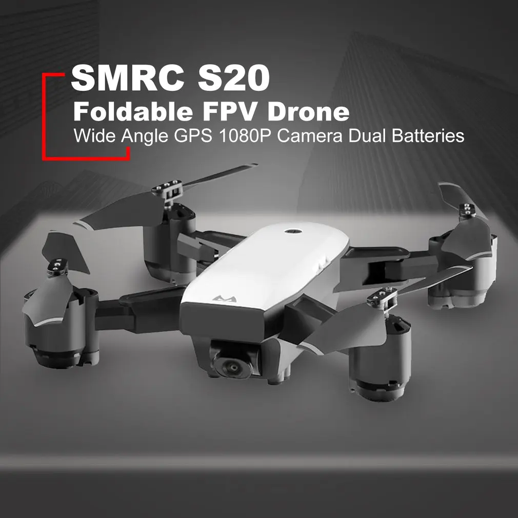 SMRC S20 Складная 6-ось FPV беспилотный Радиоуправляемый летательный аппарат-Квадрокоптер на дистанционном управлении с gps сальто Широкий формат Камера 1080P удержания высоты двойной батареи