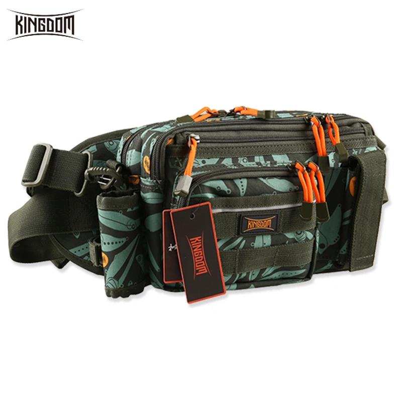 

Kingdom Waist Shoulder Fishing Bags 9L 681g Multifunctional lure Baits or reel Fishing tackle Bag Waterproof Nylon Outdoor bags