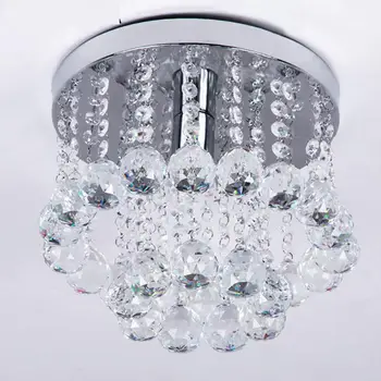 

Luxury crystal chandelier lighting Chrome lustre fixtures Kids Room Led Lamps For Living Room D200mm H230mm Light Fixtures