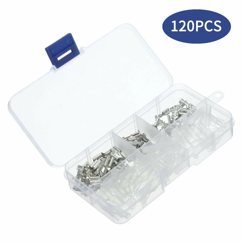 

120Pcs 2.8/4.8/6.3mm Crimp Insulating Terminal set Female/Male connectors Sleeve Kit Cable Plugs Car Electrical Wire Terminals