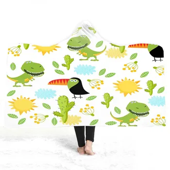 

Free shipping Christmas Gift Animal Elephant Lion Tiger Hippo Giraffe Pattern Sherpa Fleece Hooded Blanket Cloak Sofa Throw