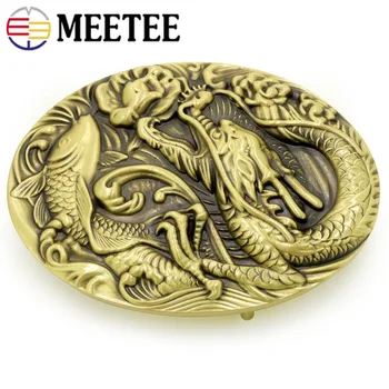 

Meetee 39mm Brass 3D Chinese Dragon Men Belt Buckle Smooth Belt Buckle Head DIY Casual Jeans Hardware Craft Leather Material
