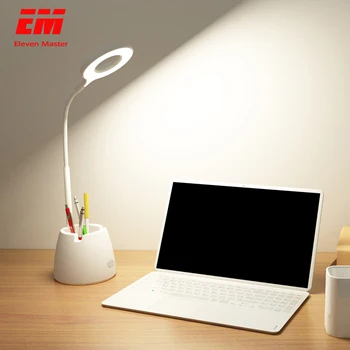 

2000mah Flexible Reading Ring Light Rechargeable Led Table Touch Desk Lamp for Children with Phone Hoder Pen Holder Pot ZZD0020