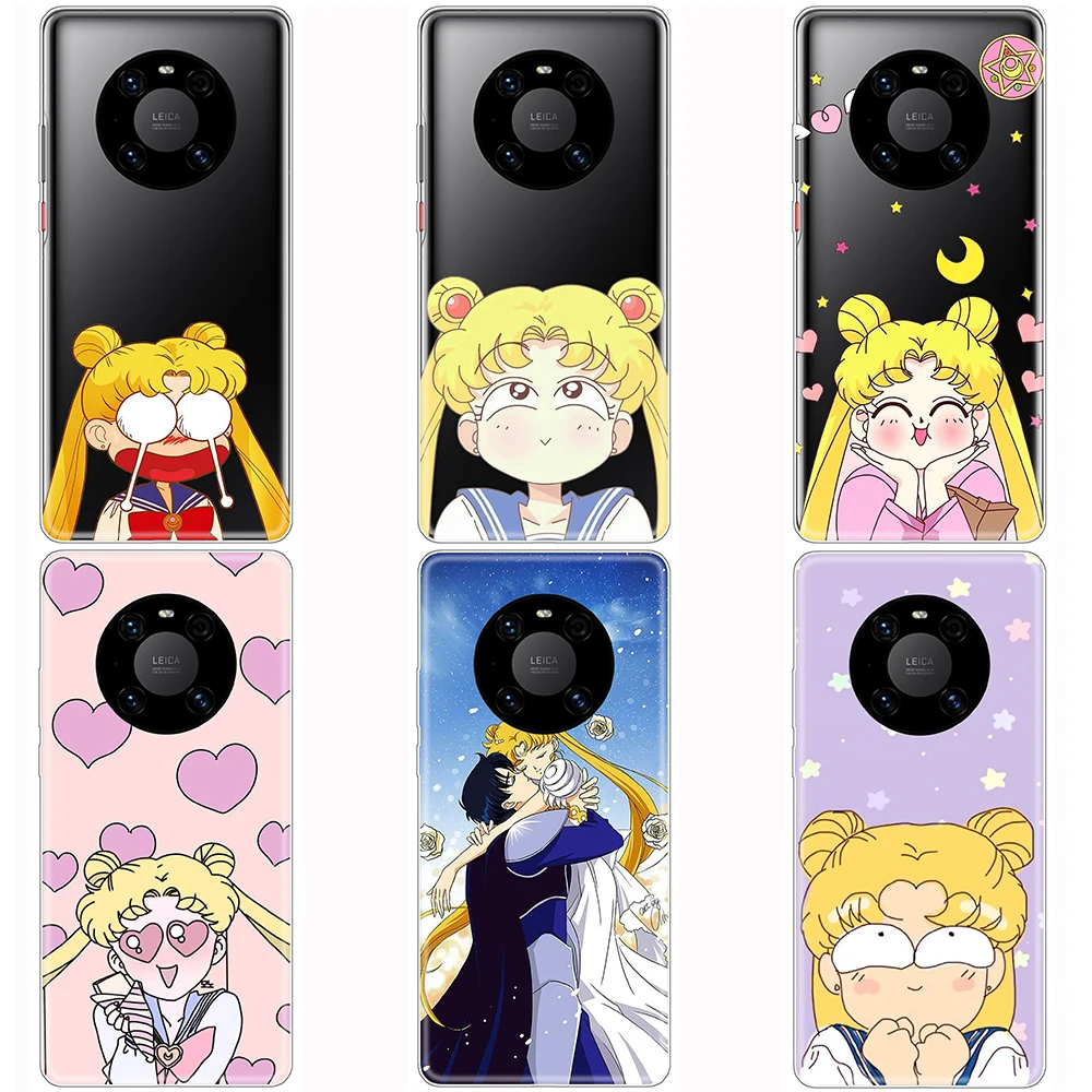

Silicon Case for Huawei Mate 40 Mate40 Pro Soft Transparent Sailor Moon Tpu Full Protection Flexible Durable Shockproof Non-slip