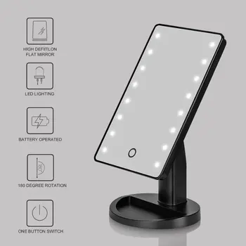 

22 LED illuminated vanity mirror 10X magnifying round mirror 22 LED makeup vanity mirror with Hollywood lights adjustable