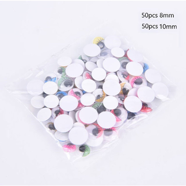 5/8/10/12mm Self-adhesive Googly Wiggle Eyes For Crafts DIY Dolls Accessories Eyes