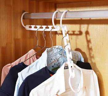 

Magic 9-hole Support Circle Clothes Hanger Clothes Drying Rack Multifunction Plastic clothes rack Home Storage Hangers