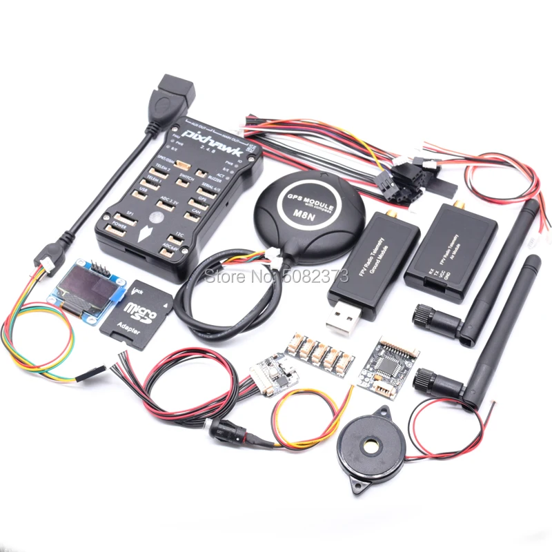 Контроллер полета Pixhawk PX4 PIX 2.4.8 32 бит игровые Джойстики+ M8N gps+ 3DR 100/500 МВт радиотелеметрия 433 МГц/915 МГц+ цветная(RGB)+ серверный компьютером с экранным меню на органических светодиодах