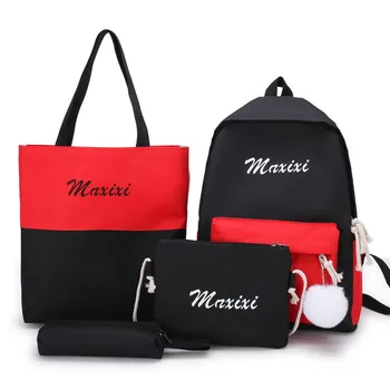 

4Pcs/set Women School Backpacks School Bag For Teenagers Girls Student Book Bag Boys Satchel Bolsas Mochilas Sac A Dos Knapsack