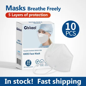 

10pcs/BOX KN95 Face Mask 5-Layers Strong Protective Masks Respirator Disposable Face Maski Daily Protection Masker