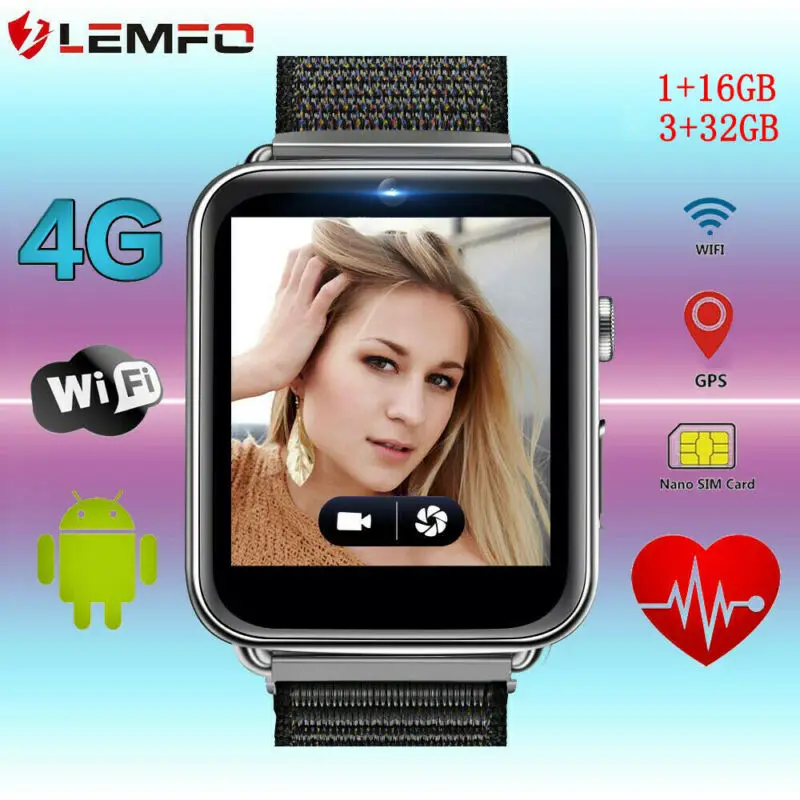 

LEM10 Men Women Smart Watch 4G GPS WIFIHeart Rate Android 7.1 Smartwatch