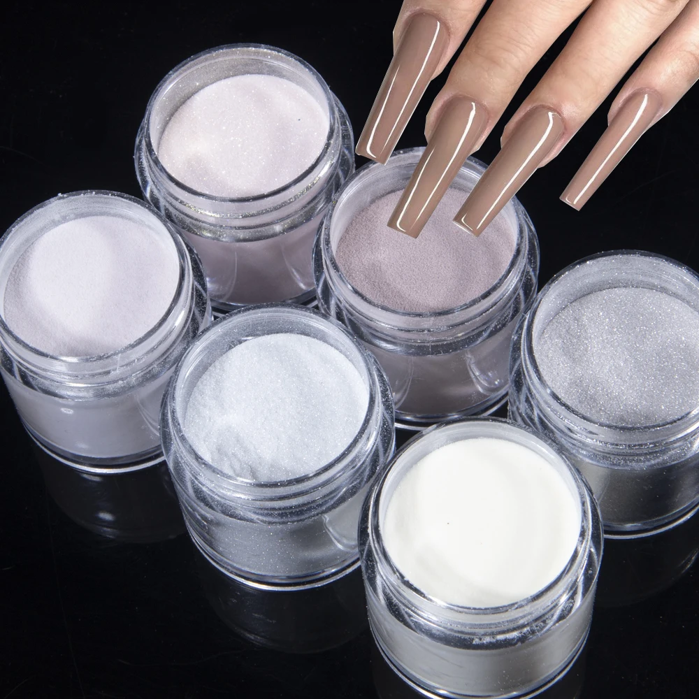 LOVCARRIE Acrylic Powder White Beige Clear Colors Nail Dipping Powder Polymer Pigment 10ML Manicure Acryl Glitter for Nails Art 6