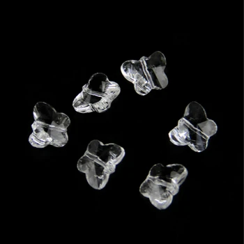 

Clear 14mm 100pcs Crystal Butterfly Middle Hole Faceted Beads Glass Chandelier Parts For Fashion Jeweley Accessories
