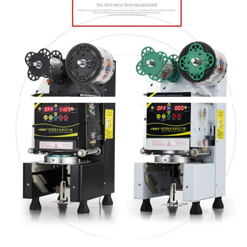 

Коммерческая Машина для запечатывания стаканчиков, полностью автоматическая машина для приготовления чая с пузырьками для 9/9.5/8.8 PP/PE/бумажная машина для производства чая и молока