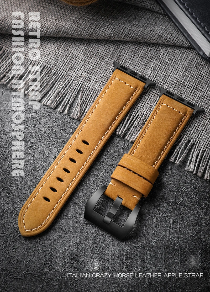 Onthelevel Crazy Horse кожаный матовый замшевый ремешок для Apple Watch 42 мм Ремешки для наручных часов Reloj аксессуары для часов iWatch 1/2/3/4