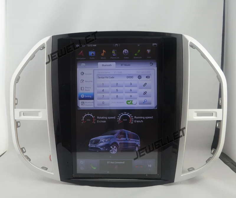 12," tesla стиль вертикальный экран android 9,0 шесть ядер автомобиля gps Видео навигация для Benz Vito Metris