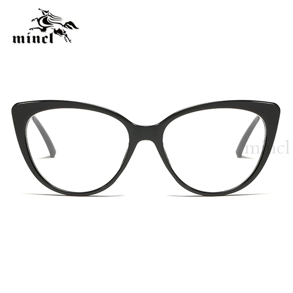 Cat Eyeglasses Women's Frame Half Metal Clear Lens Ladies Glasses Transparent Black Retro Optical Reading Prescription GlasseNX