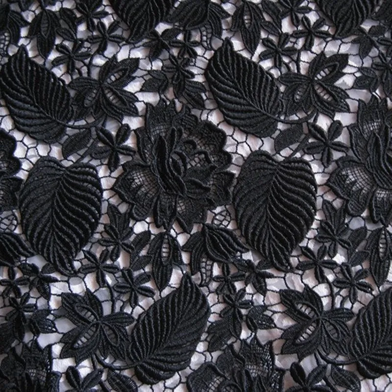 125 см ширина Горячая Венецианская кружевная ткань с цветочными листьями гипюровая кружевная ткань Сделай Сам шитье ручной работы