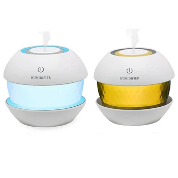 

Ultrasonic Cool Mist Humidifiers Diffuser - Air Humidifier For Car, Office, Spa, Yoga, 150ml Round Spray USB Humidifier With Led