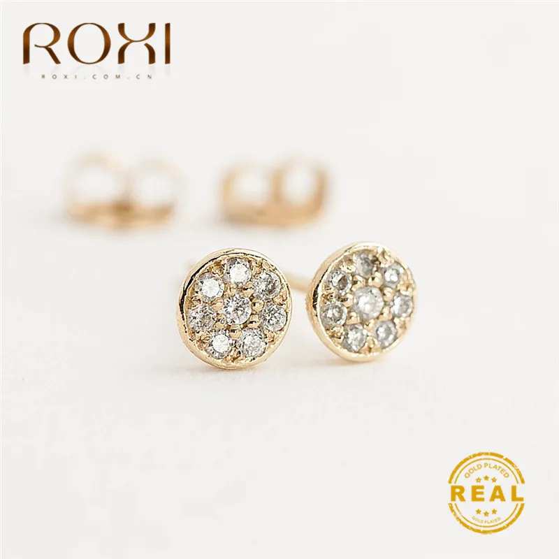 

ROXI Luxury Rhinestone Crystal Stud Earrings for Women Small Round Bling Ear Studs Fashion Wedding Jewelry Korean Earrings 2019