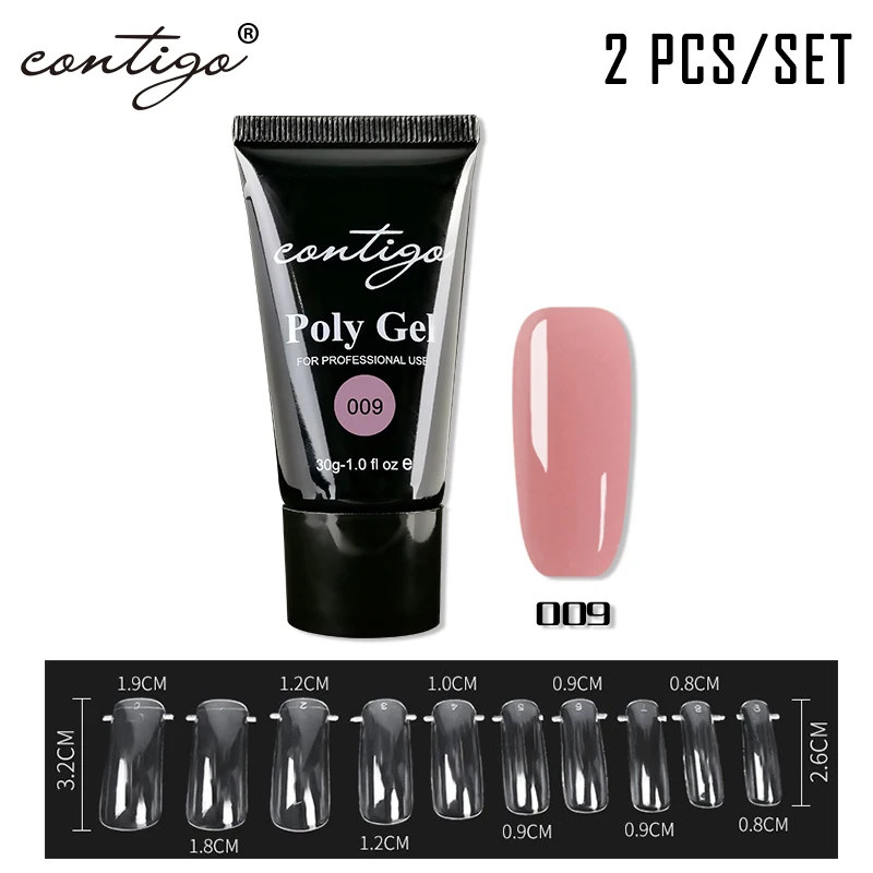 Contigo 2Pcs Colori Poly Unghie Gel Set Semi-Permanente Di Uv Gel Per Estensione Manicure Poliel Vernice Hybrid Gellak Nail Polish Kit