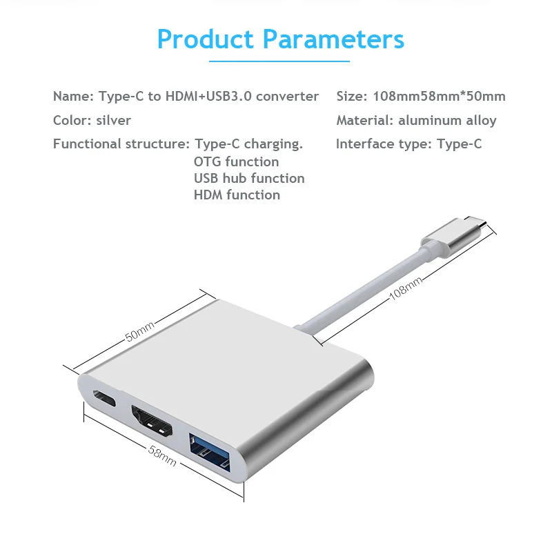 Tpye C к HDMI адаптер Tpye C концентратор для nintendo переключатель с USB 3,0 USB c к HDMI type c Зарядка для Macbook Проектор Монитор