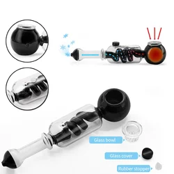 GSF – tuyau d'eau en verre pour fumer, refroidissement du tabac, avec bol en verre amovible, Gadget pour hommes 