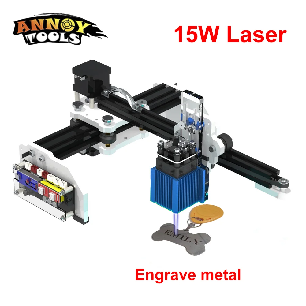 

15W 15000mw DIY CNC Laser Engraver Cutter Mini Desktop Laser Engraver Printer for wood,plastic and family working