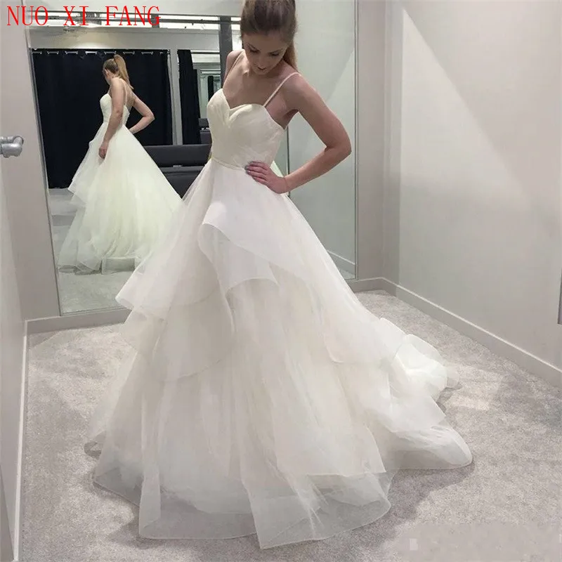 layered ruffle wedding dress