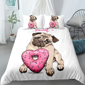 

Lovely Dog Bedding Set Custom Duvet Cover King/Europe/USA Comforter/Quilt/Blanket Covers Sets Animal Bedclothes 2/3pcs