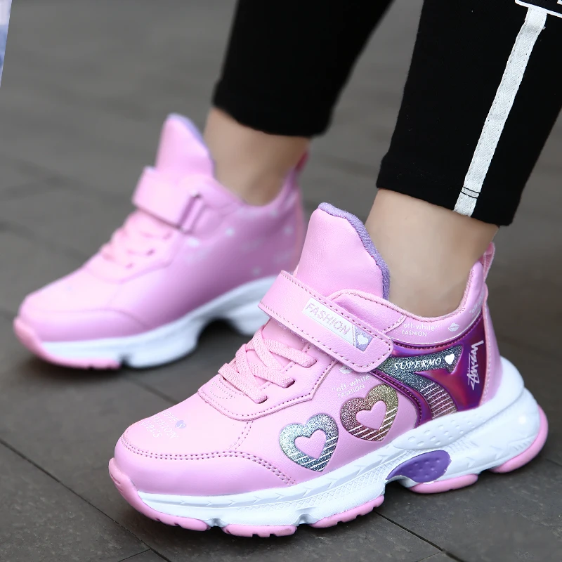

2019 Little Kids Sneakers Anti Slip Girl Luxury Brand Children Shoes Comfortable Kids Sport Shoes Hard-Wearing Kids Girls Shoes