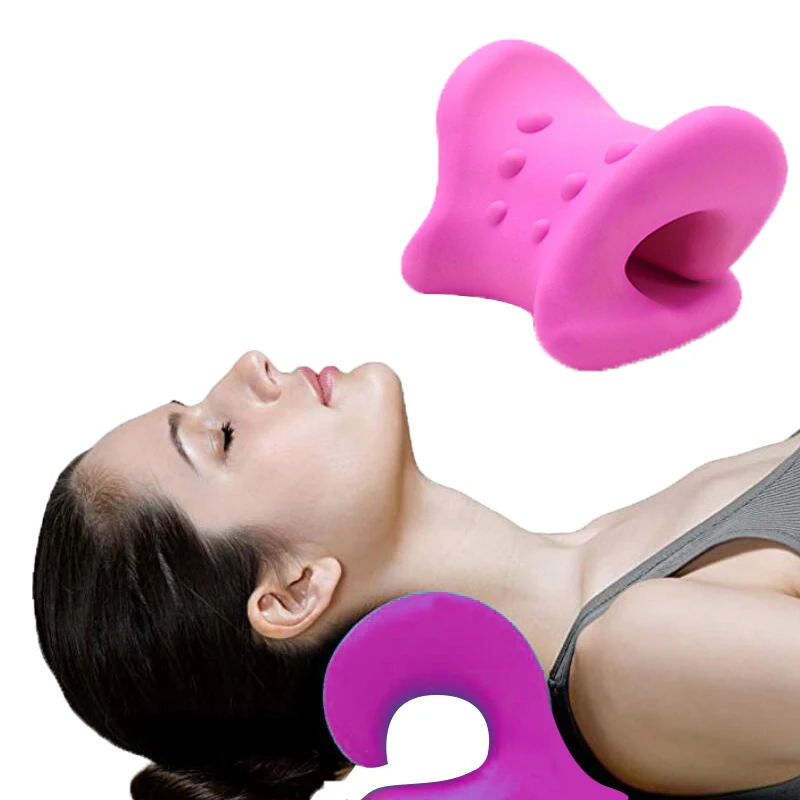 3D Shoulder And Neck Massage Pillow Lumbar Traction Straight Spine Relax Chiropractic Pillow