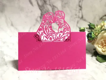 

50pcs Couple Lace Name Place Cards Wedding Table Decor Table Name Message Greeting Event Party Valentine's D Supplies