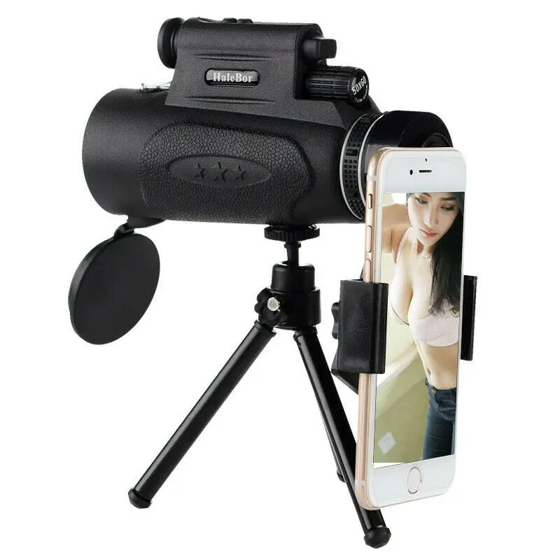 90X100 HD Zoom Tripod Monocular Telescope Day Night Vision Camping Cell Phone Clip Phone Camera Zoom Lense for Smartphone Mobile