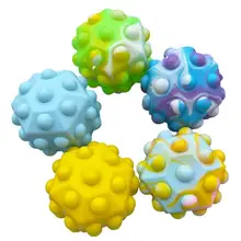 Balles hexagonales à presser en Silicone 5 Styles, jouets sensoriels anti Stress pour enfants et adultes, cadeaux d'anniversaire et de noël 