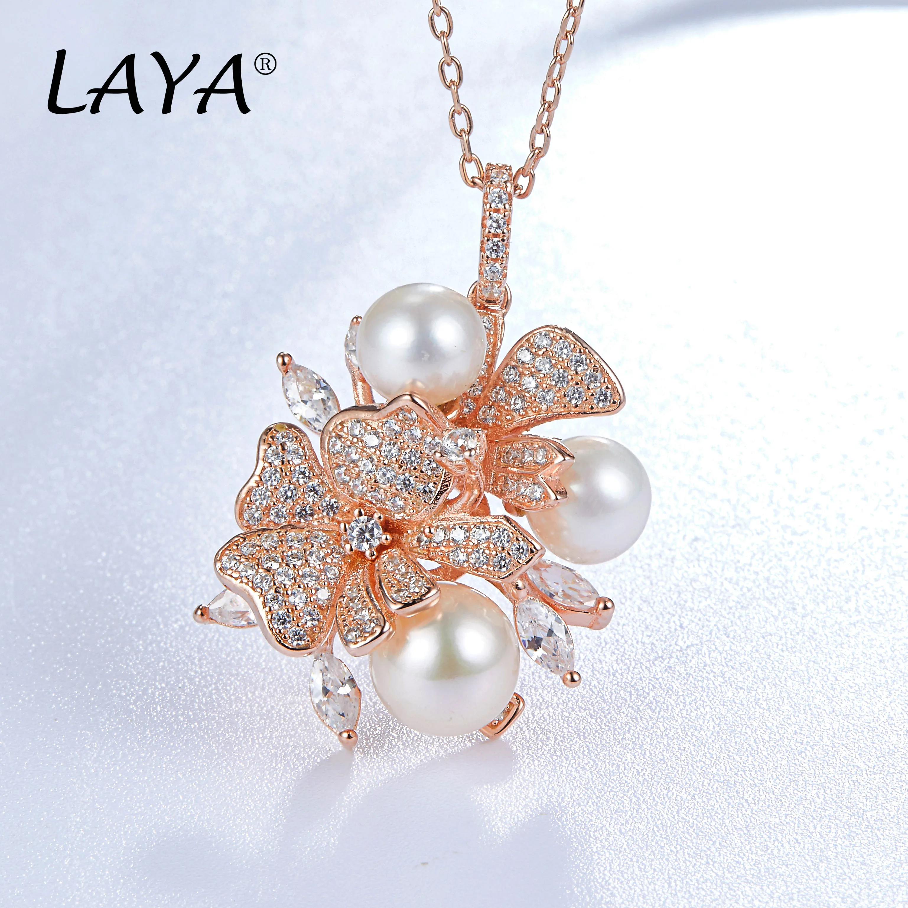 LAYA 샤이닝 지르콘 쉘 진주 귀걸이 반지 목걸이 세트, 여성용 웨딩 럭셔리 쥬얼리 2022 트렌드