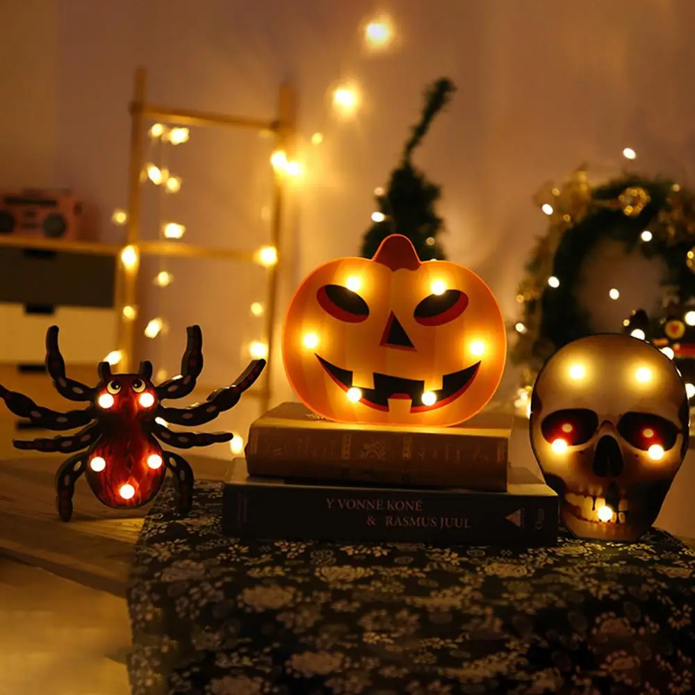 

Halloween Bat Spider Skull Pumpkin Shape LED Decorative Night Light Halloween modeling lights A1