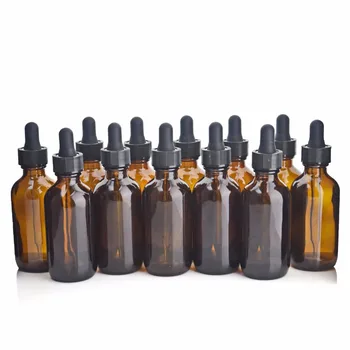 

12pcs 60ml Amber Glass Eye Dropper Bottles Empty Brown Glass Pipette Bottle for Essential Oils Lab Chemicals Cosmetic Containers