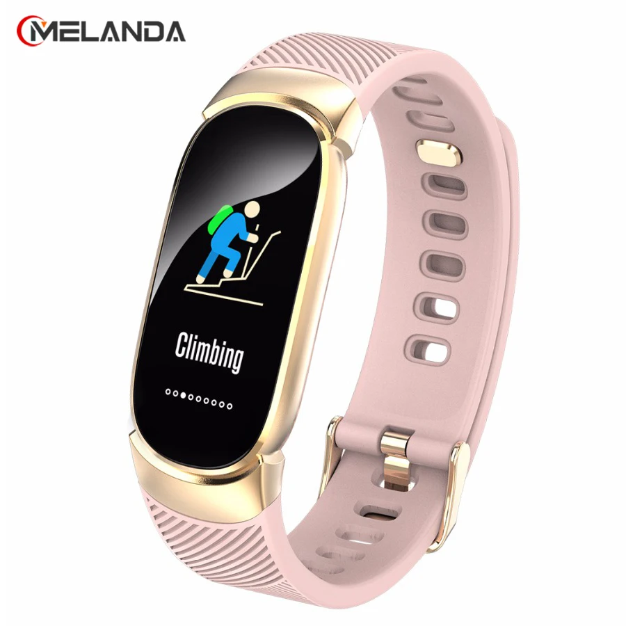 Fitness-Tracker Band Smartwatch Metal-Case Bluetooth Sports Waterproof Women Monitor